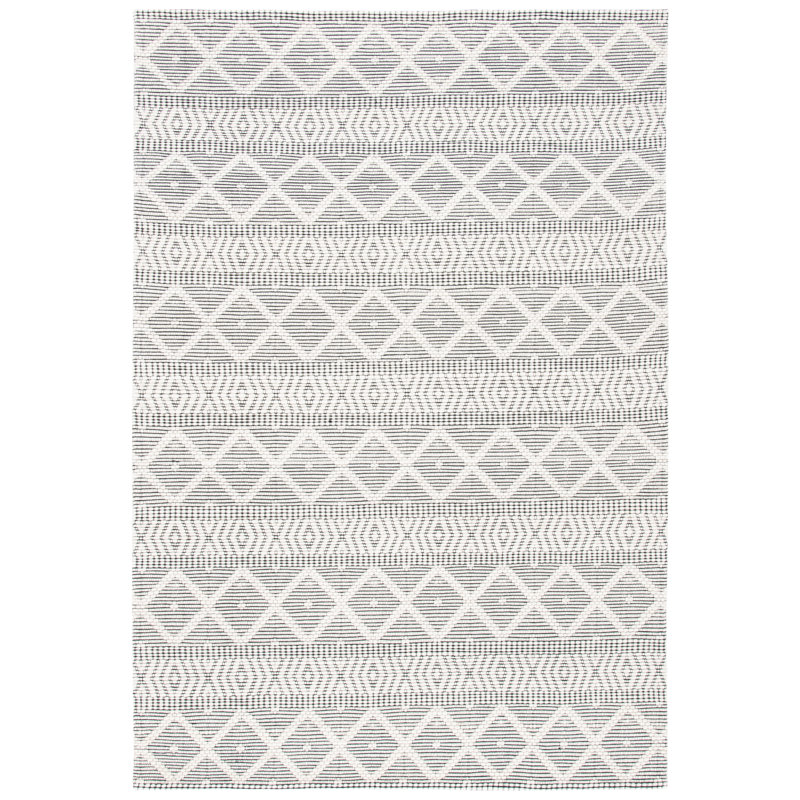 Edgartown Southwestern Flatweave Wool/Cotton Area Rug in White/Light Gray, Rectangle 3' x 5'