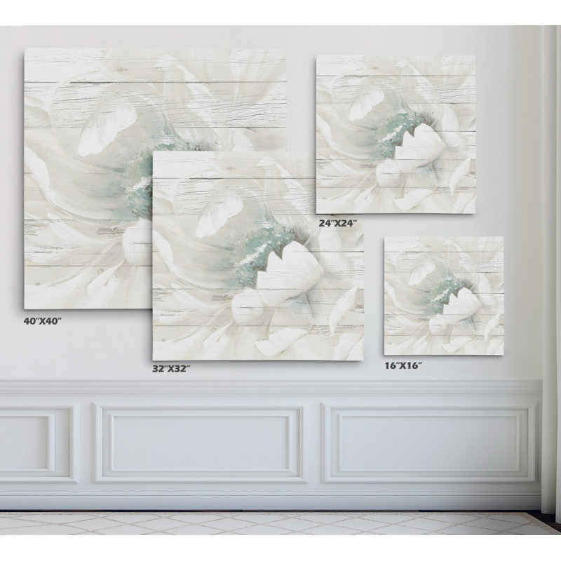 " Weathered White II ", 16" H x 16" W x 1.5" D, Wrapped Canvas