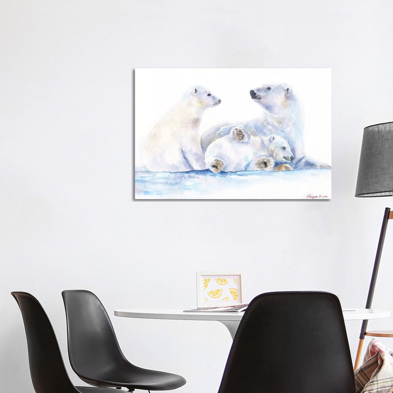 Polar Bears by George Dyachenko - Wrapped Canvas Painting, 101.6 cm H x 66.04 cm W x 1.91 cm D