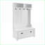 Banc pour vestibule Hall Tree, l 40 po, style bord de mer classique Tablettes | Blanc, panneau de fibres à densité moyenne-389370319