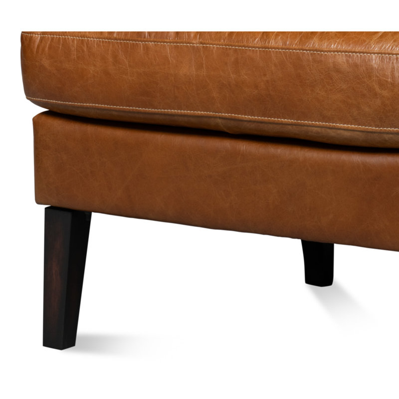 Elite Wingback Chair, Brown Genuine Leather