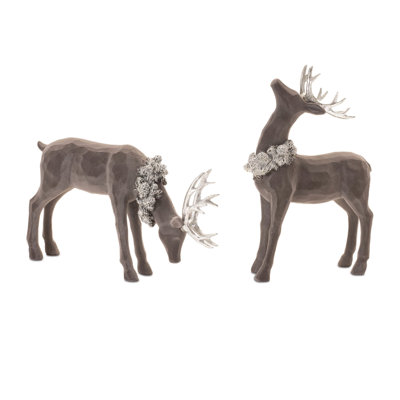 Velvet Holiday Deer Figurine