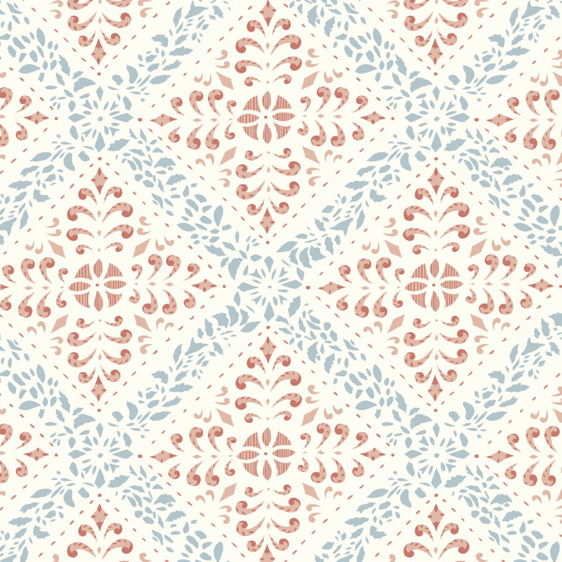 Boråstapeter Nyborg Wallpaper, Blue/Red