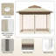 Pavillon de jardin escamotable, tente d'extérieur à auvent instantané avec parois latérales à 4 filets et pavillon extensible automatique, abri de jardin pour patio avec mur en filet, serrure centrale, sac à roulettes pour le jardin, la cour, la fête, la terrasse-108934226-108934223