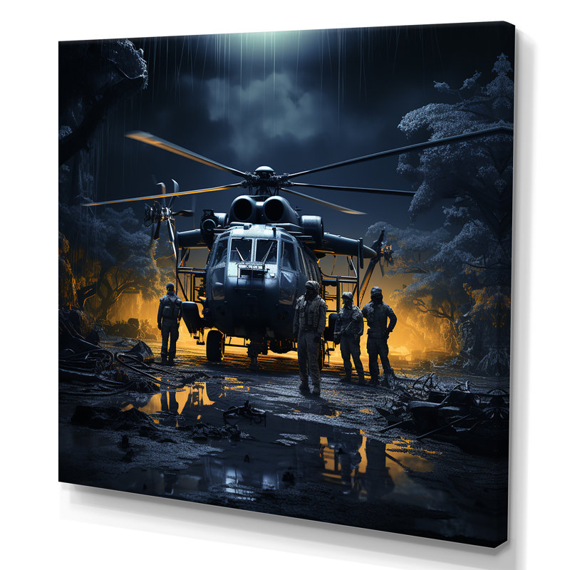 War Helopter Silent Guardians sur toile, Toile tendue, 30" H x 30" W