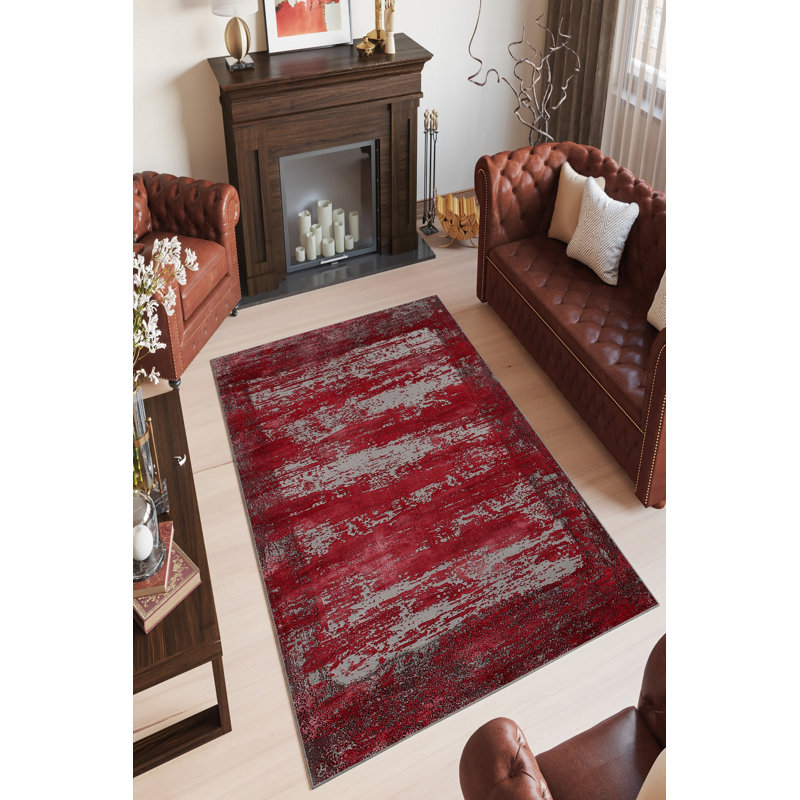 Eco-Friendly Non-Slip Area Rug, 4.6 x 7.2 Feet | 100% Polyester, Antibacterial, Machine Washable | 650 g/m², 0.16 in Pile Height, Digital Print | Perfect for Living Room, Bedroom, and High-Traffic Areas