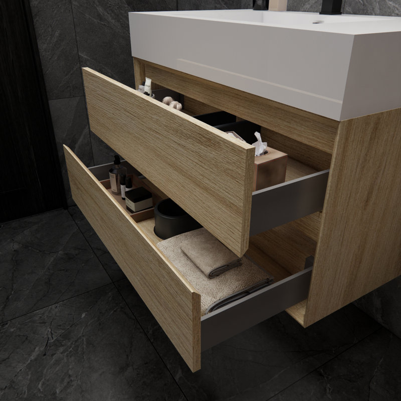 Meuble-lavabo simple 35,5 po Albizu, Café