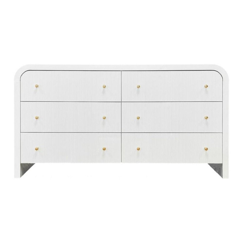 Commode à six tiroirs, Blanc