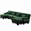 Canapé modulaire Free Combination, canapé en U pour le salon, canapé 4 places avec 2 repose-pieds, vert chenille-1224135709