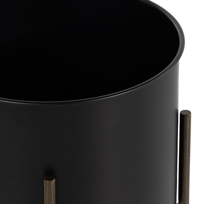Jed Metal Planter, 26" H x 15" W x 15" D, Dark Brass-Finished