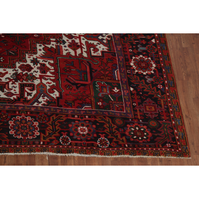 Tapis rouge géométrique 10 x 13 po