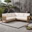 Ensemble de canapé modulaire d'extérieur en bois d'acacia 5 places avec coussins résistants à l'eau pour le patio, le jardin ou la cour
