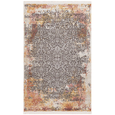 Tapis de couloir contemporain gris Antwanett