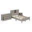 Ensemble de lit plateforme 3 pièces avec tête de lit double à porte coulissante, station de charge, table de chevet et commode-2000109747-2000109746