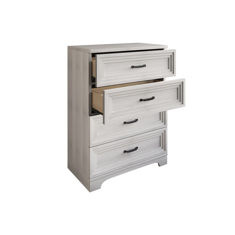 Commode 4 tiroirs, Gris clair