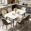 Funke Stone Top Metal Base Dining Table-831250244