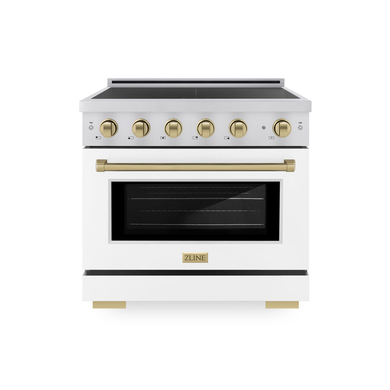 ZLINE Autograph 36 in. Paramount Induction Range with 5 Element Cooktop & Champagne Bronze Accents, Champagne Bronze