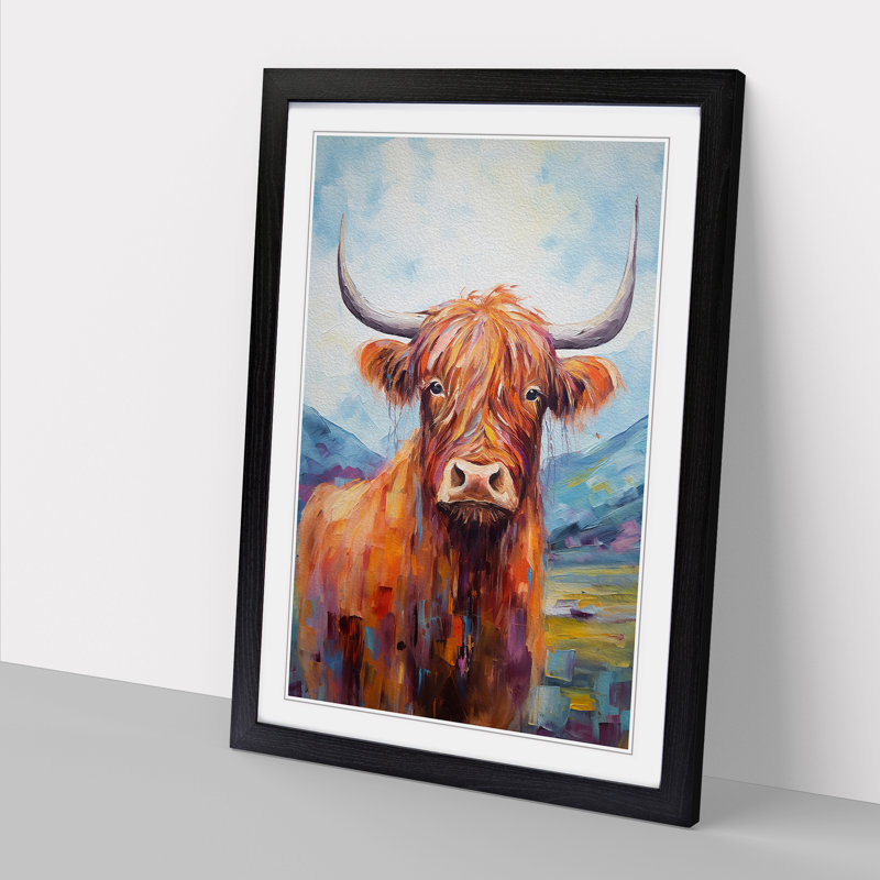 Highland Cow Impressionism - Framed Print