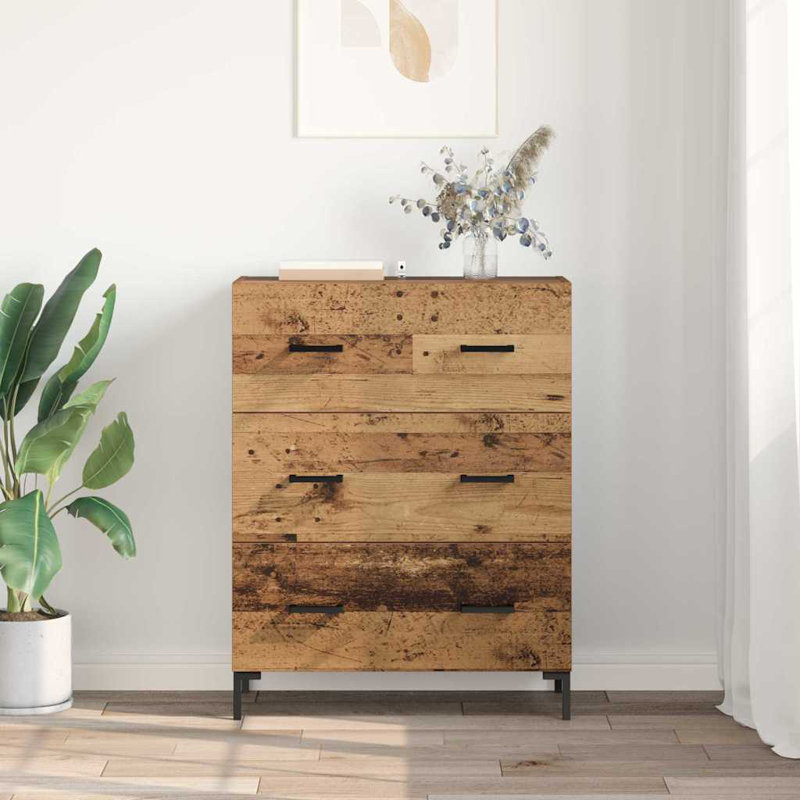  Sideboard Old Wood 69.5 X 34 X 90 Cm Engineered Wood And Iron, Old Wood
