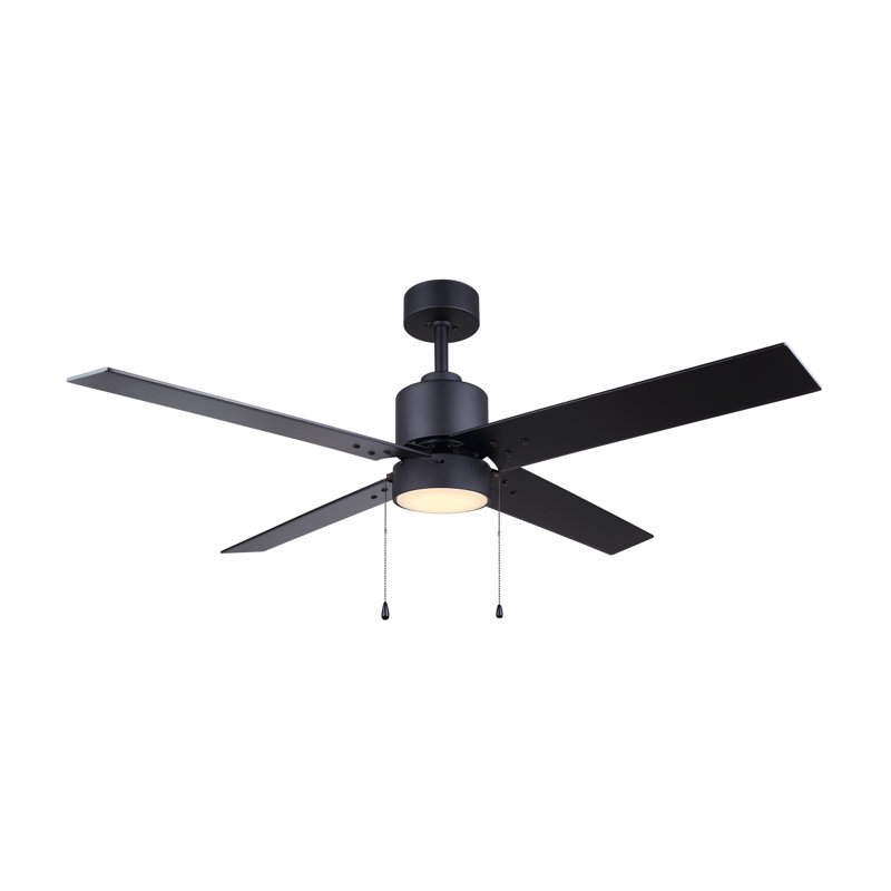 Ventilateur de plafond standard à DEL à 4 pales de 52 po avec chaînette et ensemble d'éclairage inclus Gudella