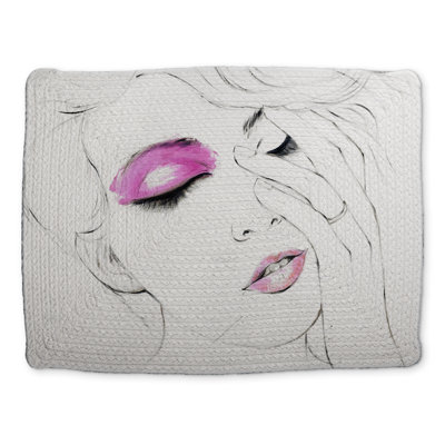 Napperon rose beauté maquillage blanc en polyester tressé - Décoration intérieure
