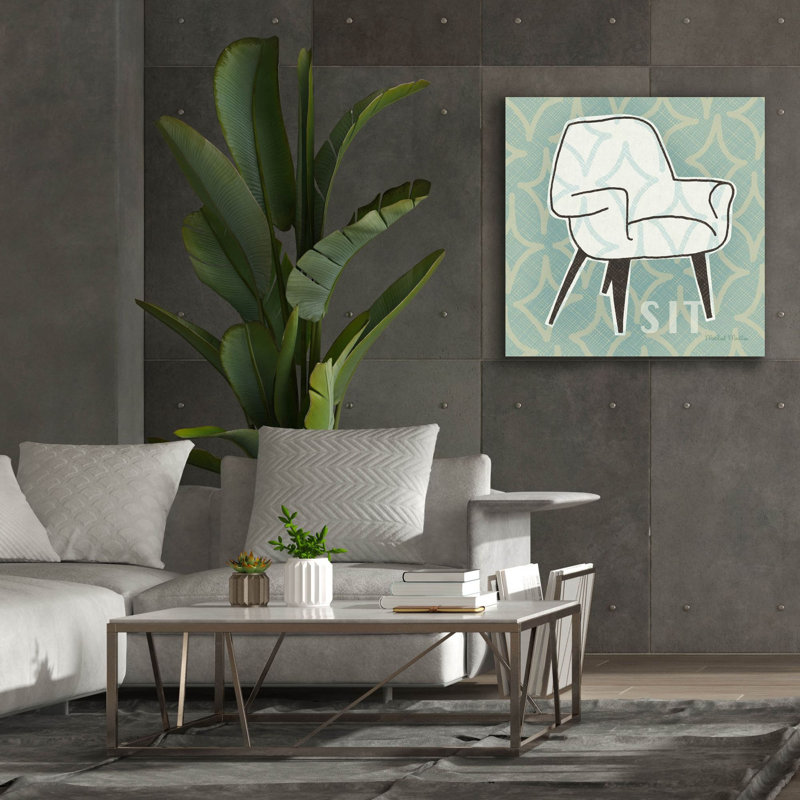 «Retro Chair 1 Sit» par Michael Mullan, art mural sur toile, H 37 po x l 37 po x P 1,5 po