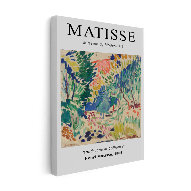 Henri Matisse - Paysage à Collioure, H 12 po x l 16 po, Canevas, Sans cadre