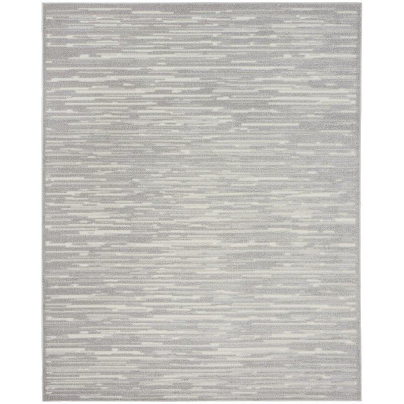 Ebern Designs Lureatha Light Grey Modern Indoor Rug, Rectangle 7'1 x 9'0