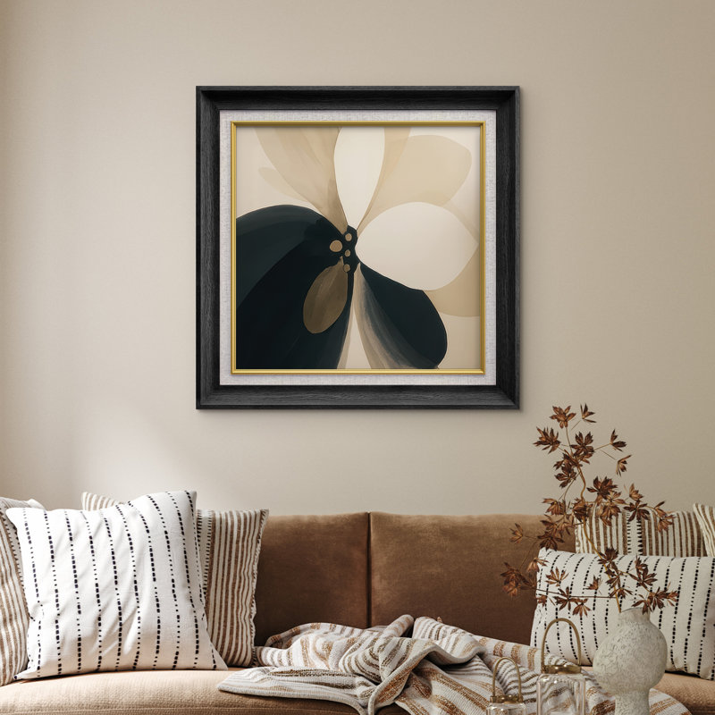Art mural encadré de qualité supérieure - impression de fleurs abstraites pour décor de chambre à coucher - 26 po x 36 po