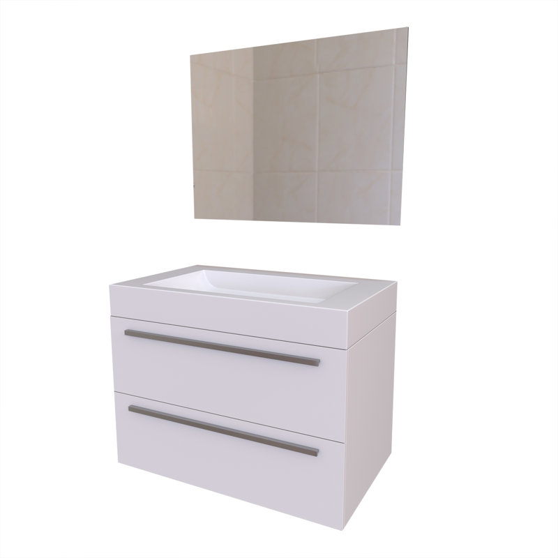 Ensemble de meuble-lavabo mural simple 31 po Rawe, Blanc