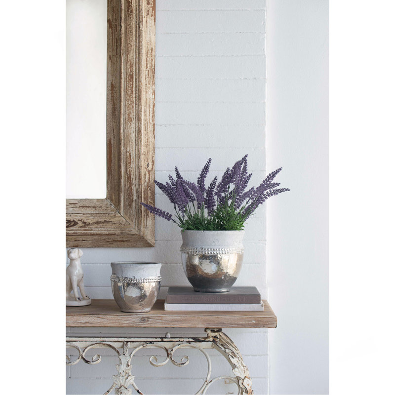 Ensemble de 2 pots à plantes en terre cuite Uma naturel vieilli / L: 8 x 8 x 7,5 po: 6 x 6 x 5,7 po