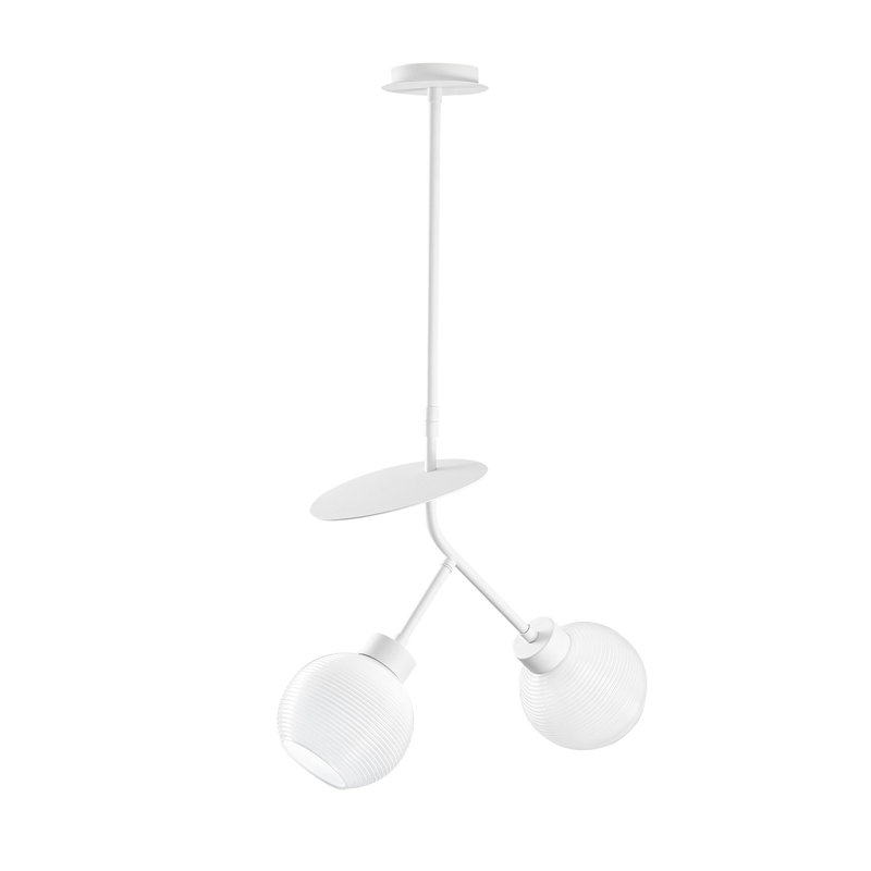 Lustre unique à 2 lumières Ohlone, Blanc
