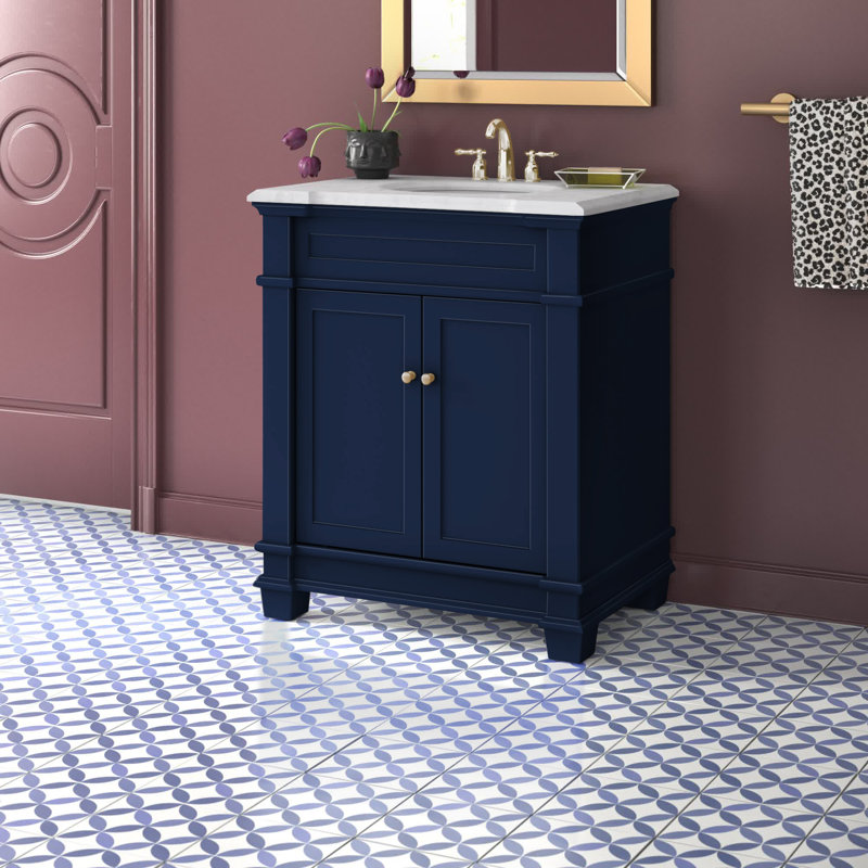 Ensemble de meuble-lavabo simple 30 po Lydie, Bleu