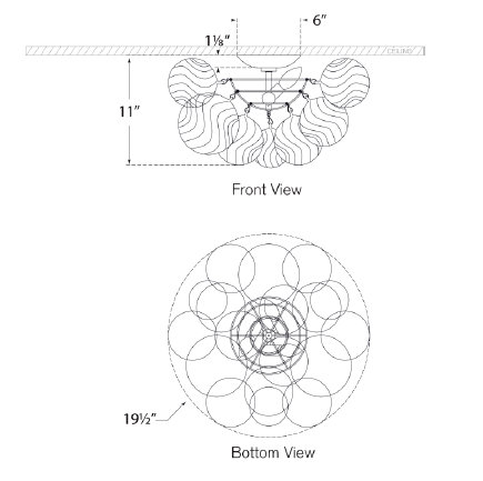 Talia 3 - Light Semi Flush Mount