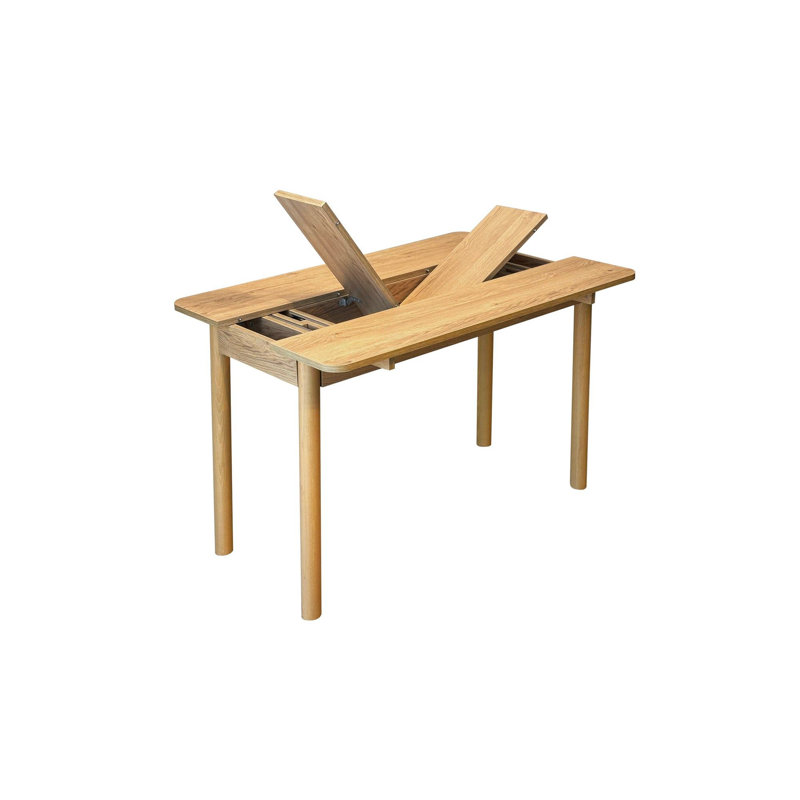 Extendable Dining Table, Oak Color, 43.3 x 29.5 x 19.7 inches (Open: 43.3 x 29.5 x 27.6 inches) | 100% Melamine Coated Particle Board, Thickness: 0.7 inches | Scandinavian Design, Space-Saving & Stylish Solution for Modern Homes