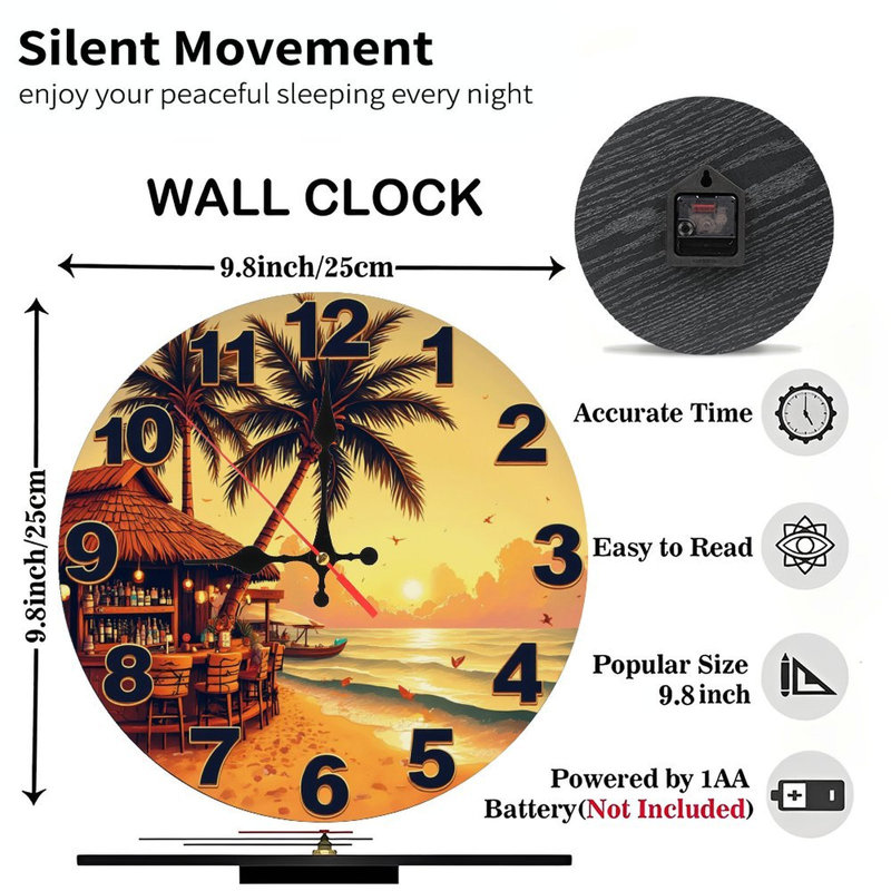 Décoration murale horloge de plage Beach