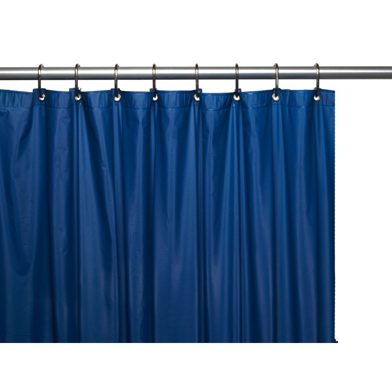 Doublure de douche simple en vinyle magnétisé robuste Ianthe, 72" H x 70" W, Bleu marine