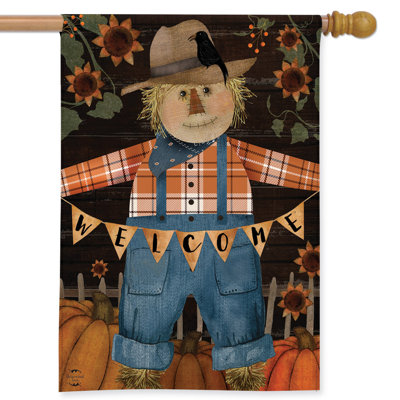 Primitive Scarecroww House Flag 28x40