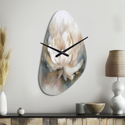 Aichinger - Fall Shape Decorative White Lotus Wall Clock