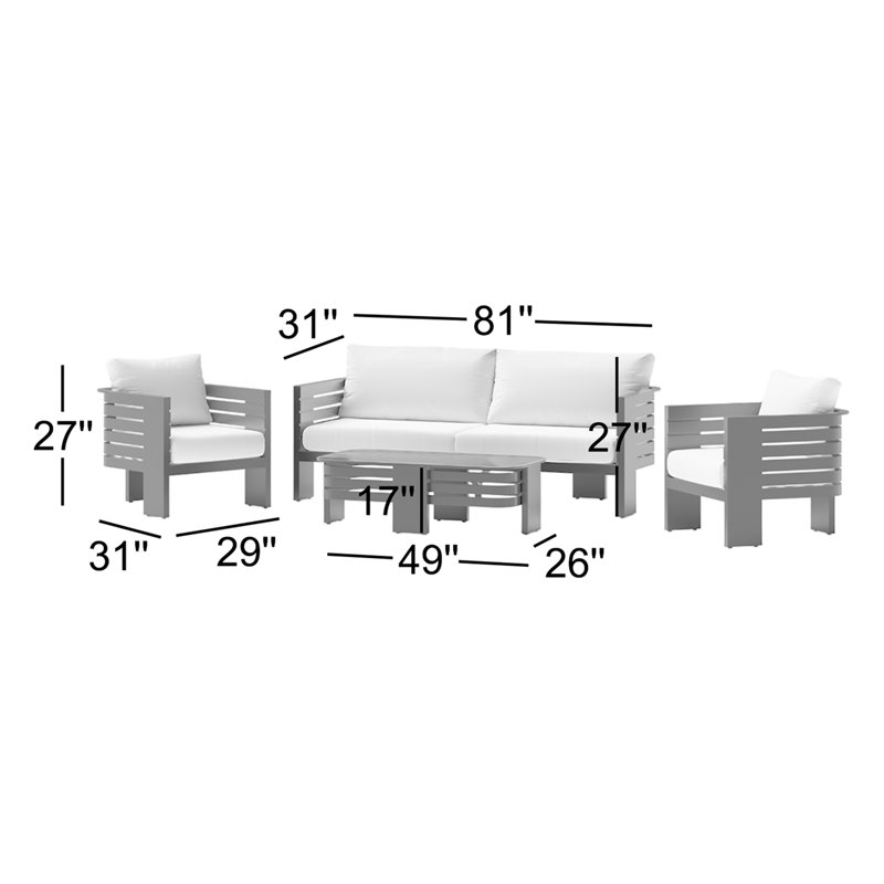 4Pc Deep Seating Furniture Set