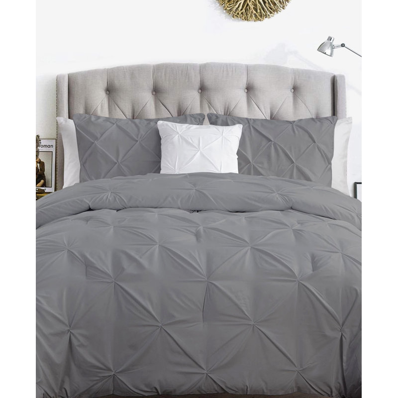 Ensemble de housse de couette en coton 300 Tc 8 attaches internes Fair Trade, Gris foncé
