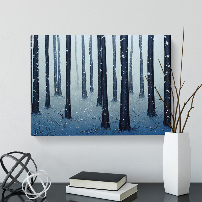 Painted Winter Forest Vol.4 - Wrapped Canvas, 40cm H x 60cm W x 3cm D