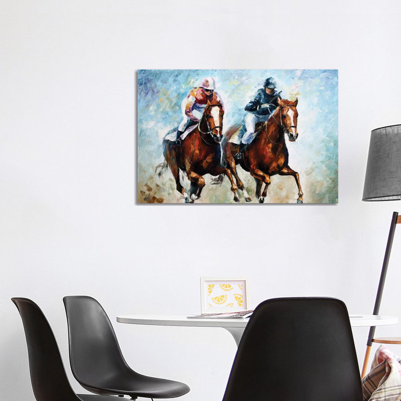 «Close Race», art mural sur toile tendue, H 26 po x l 40 po x P 1,5 po, Pas de tapis, Toile tendue