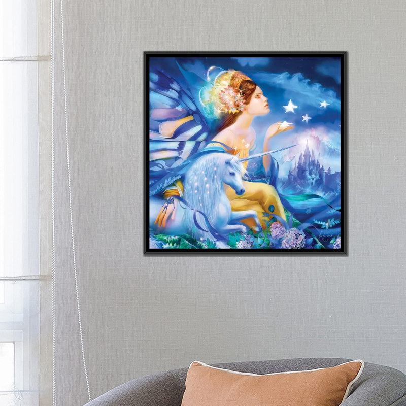 « magique night », impression sur toile, H 18 po x l 18 po x P 1,5 po, Toile avec cadre noir