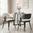 White Linen/Dark Gray Faux Leather