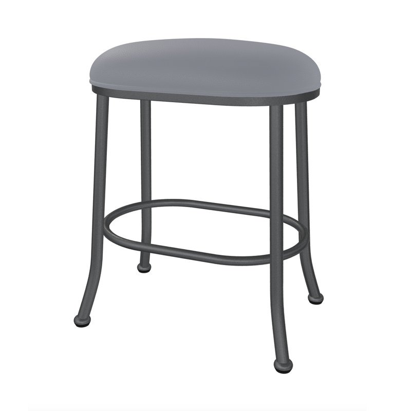 Tabouret de bar et de comptoir Evander, Tabouret de comptoir (siège d'une hauteur de 26 p, Gris, Gris