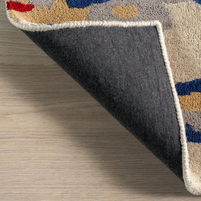Multicolor Abstract Hand-Tufted Wool 9' x 12' Area Rug