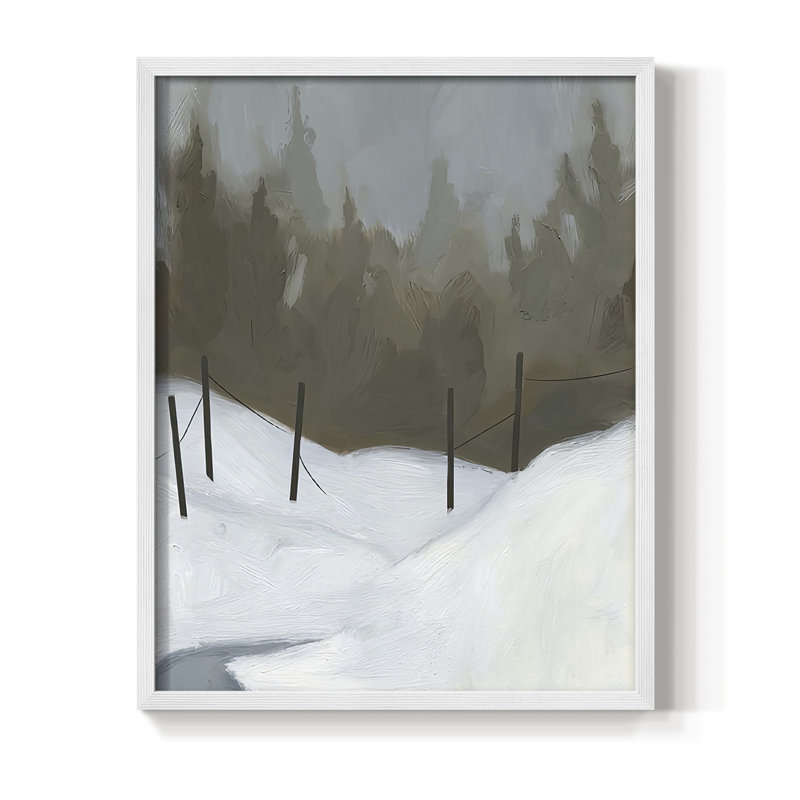 Impression encadrée Deep Snow III - bois massif, H 30 po x l 24 po, Blanc