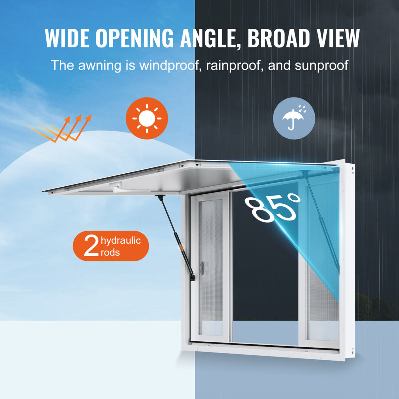 Concession Stand Serving Window Food Truck Service Awning, 37" H x 49" W x 4.3" D
