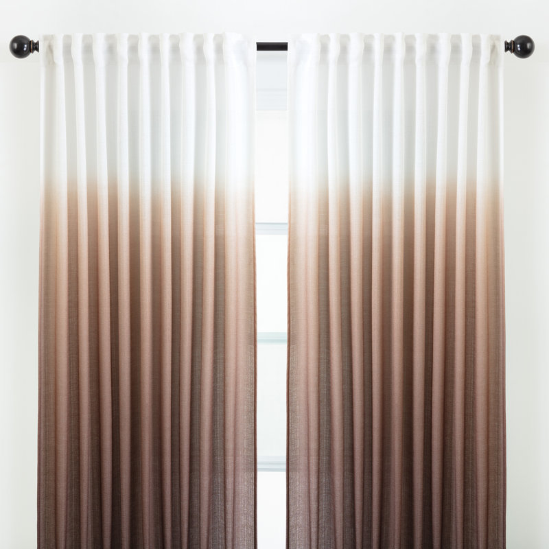 Rideaux semi-transparents avec passe-tringle Carolie, L 52 po x L 96 po, Brun